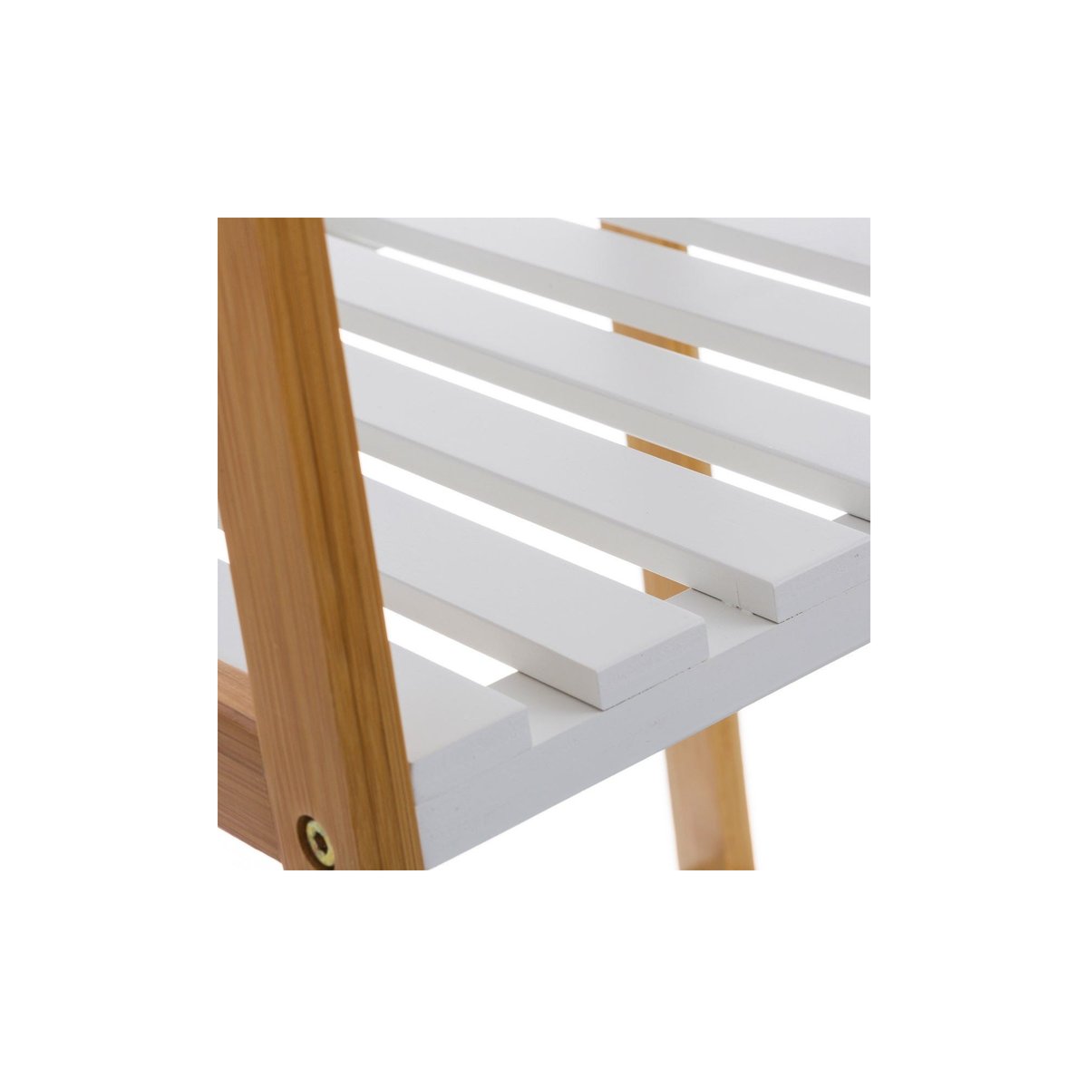 Étagère salle de bain bambou blanc 5 étages - 34x33x140cm blanc, WADIGA