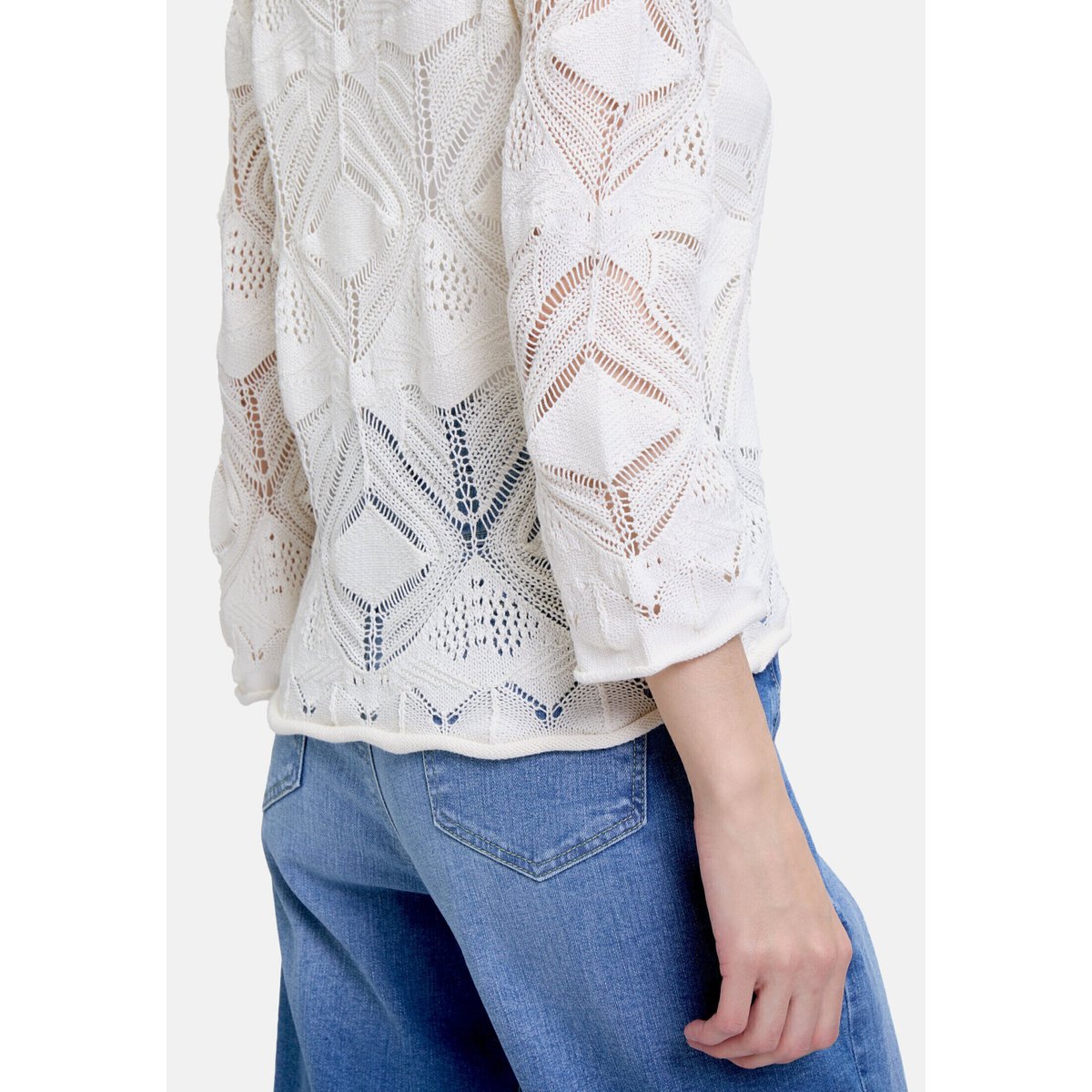 Pull-over en maille à encolure ronde pearled ivory, CARTOON
