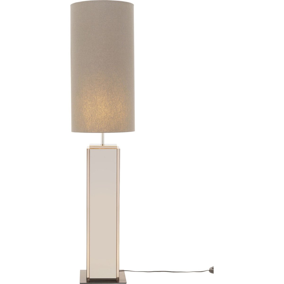 Lampadaire en coton et verre miroir, CUBE marron, KARE DESIGN