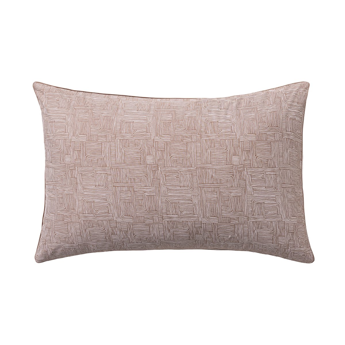 Taie d'oreiller imprimée en percale de coton, GEO MINERAL beige foncé, ESSIX