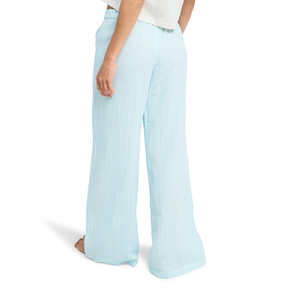Pantalon taille élastique SUN SPELL. blanc coconut milk regular stripe, ROXY