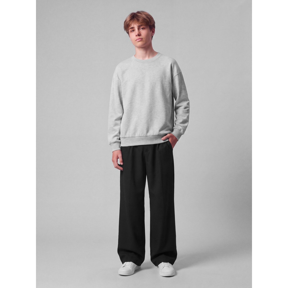 Sweat-Shirt gris - light grey melange1, NAME IT