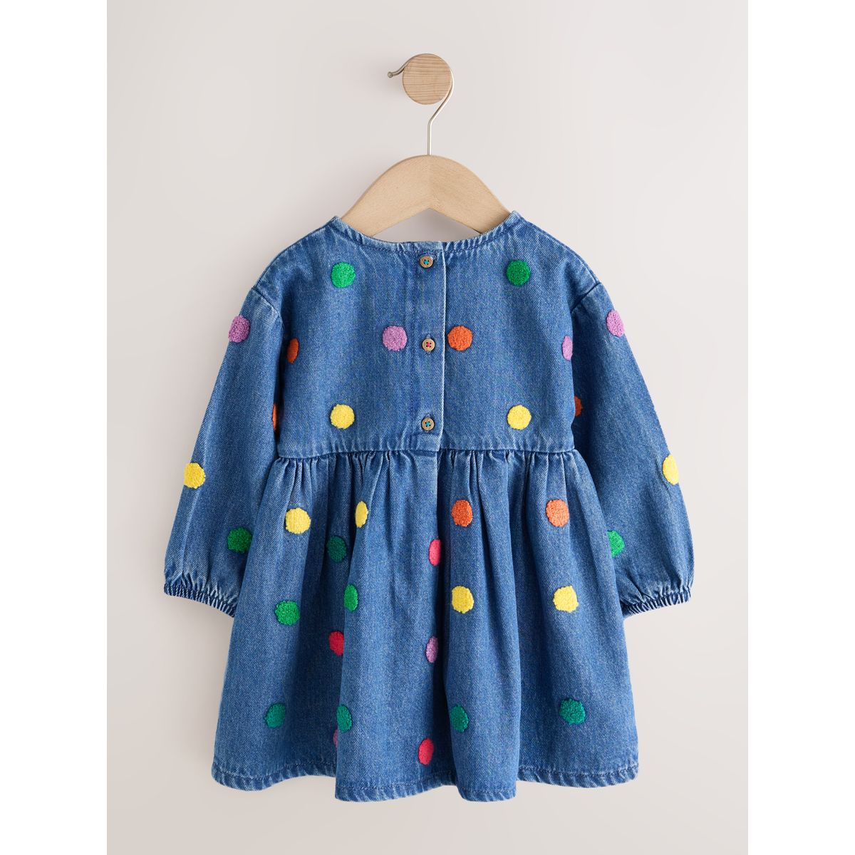 Robe en tissu bouclé à pois/manches longues jena bleu, NEXT