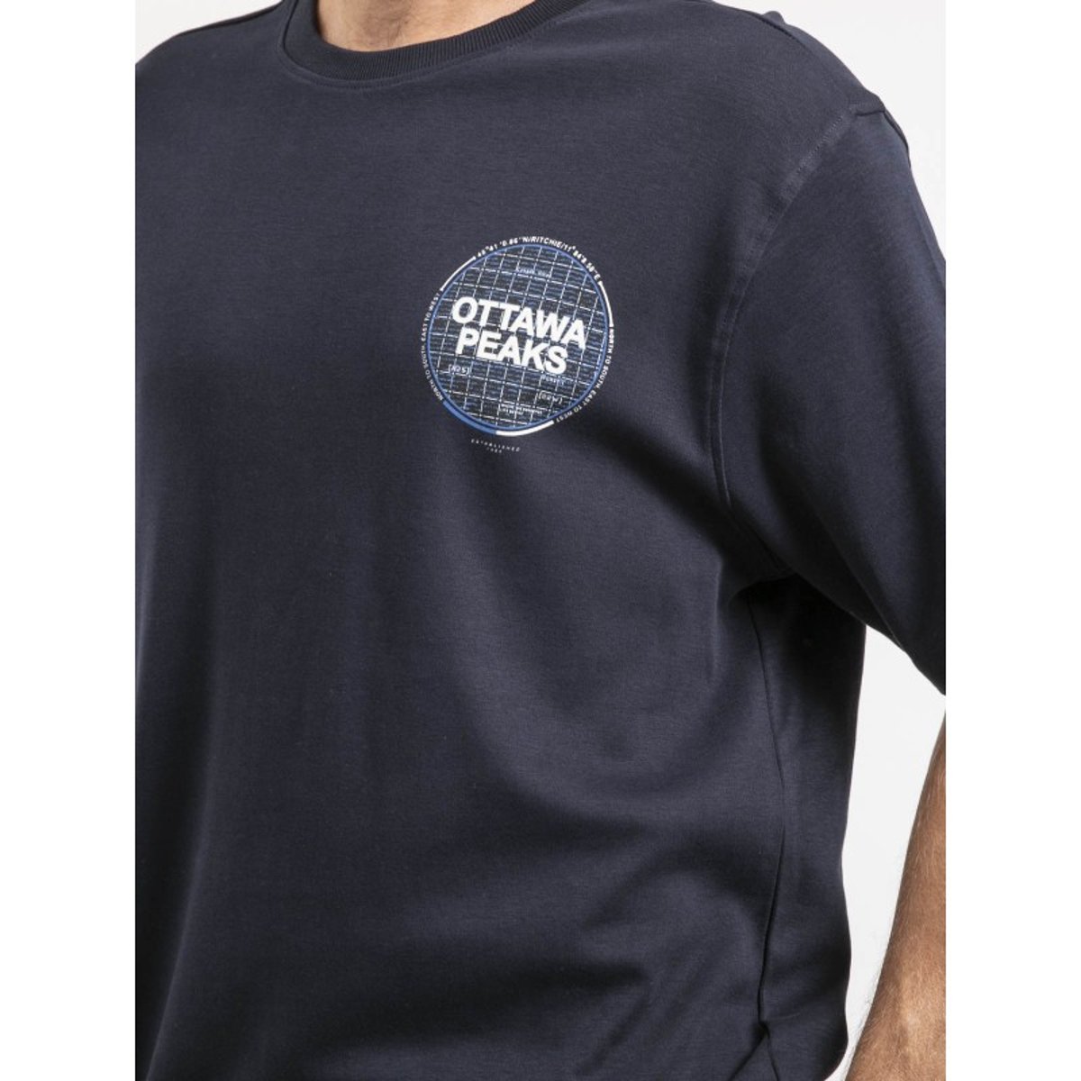 T-shirt Manches Courtes Pur Coton Oversize Jongame bleu marine, RITCHIE