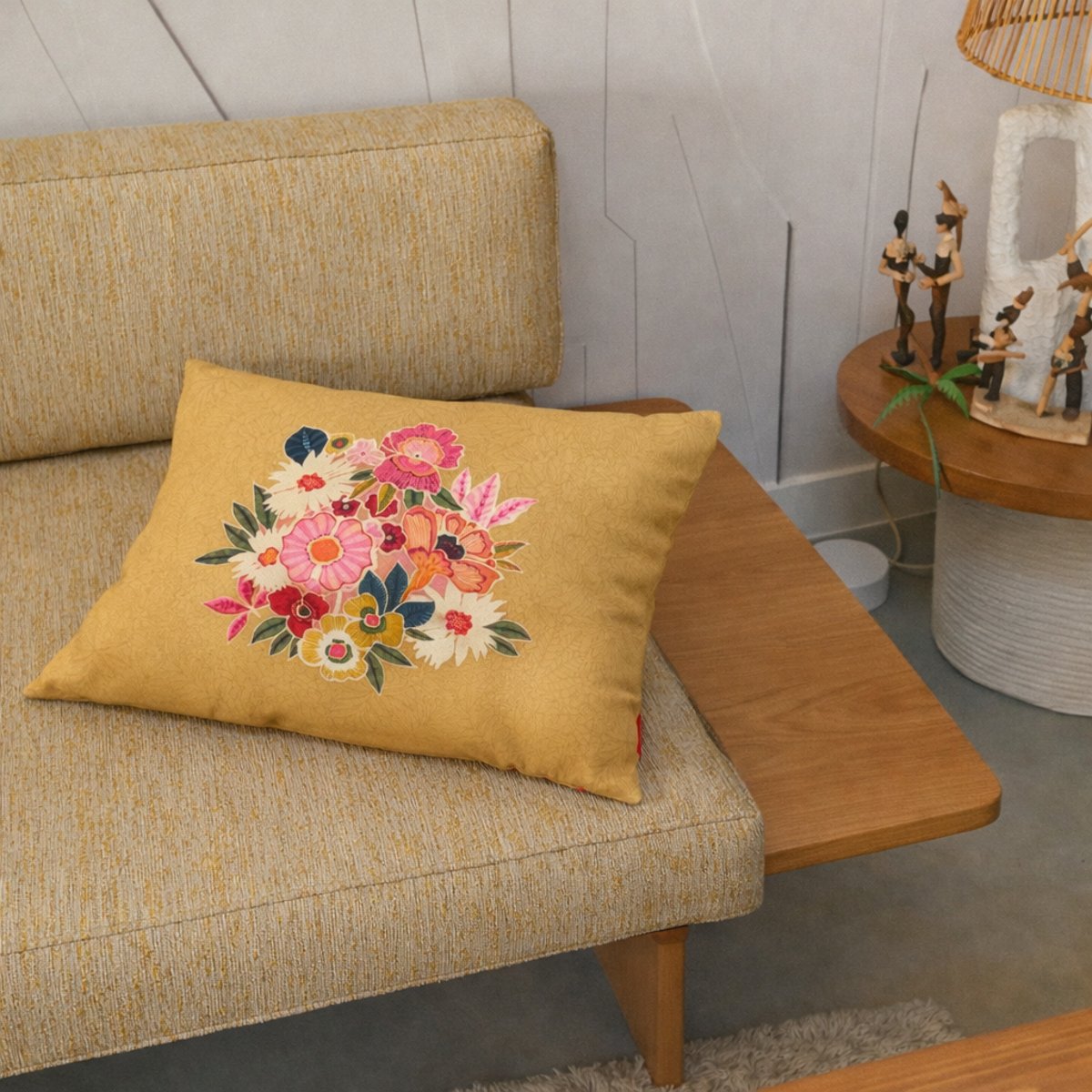 Housse de coussin extérieur KIMIKO jaune, VENT DE BOHÈME