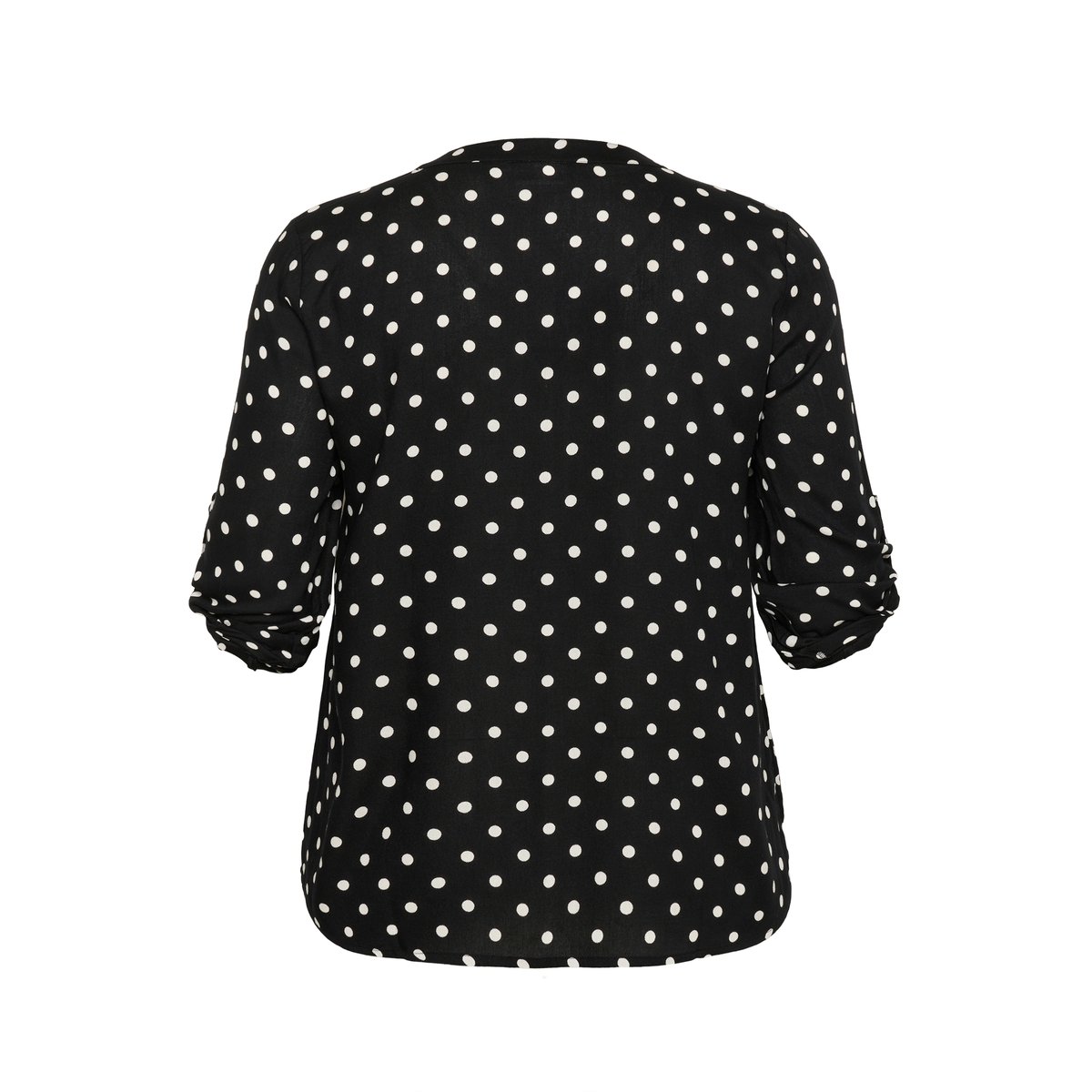 Blouse à manches longues noir/blanc dot print, KAFFE CURVE