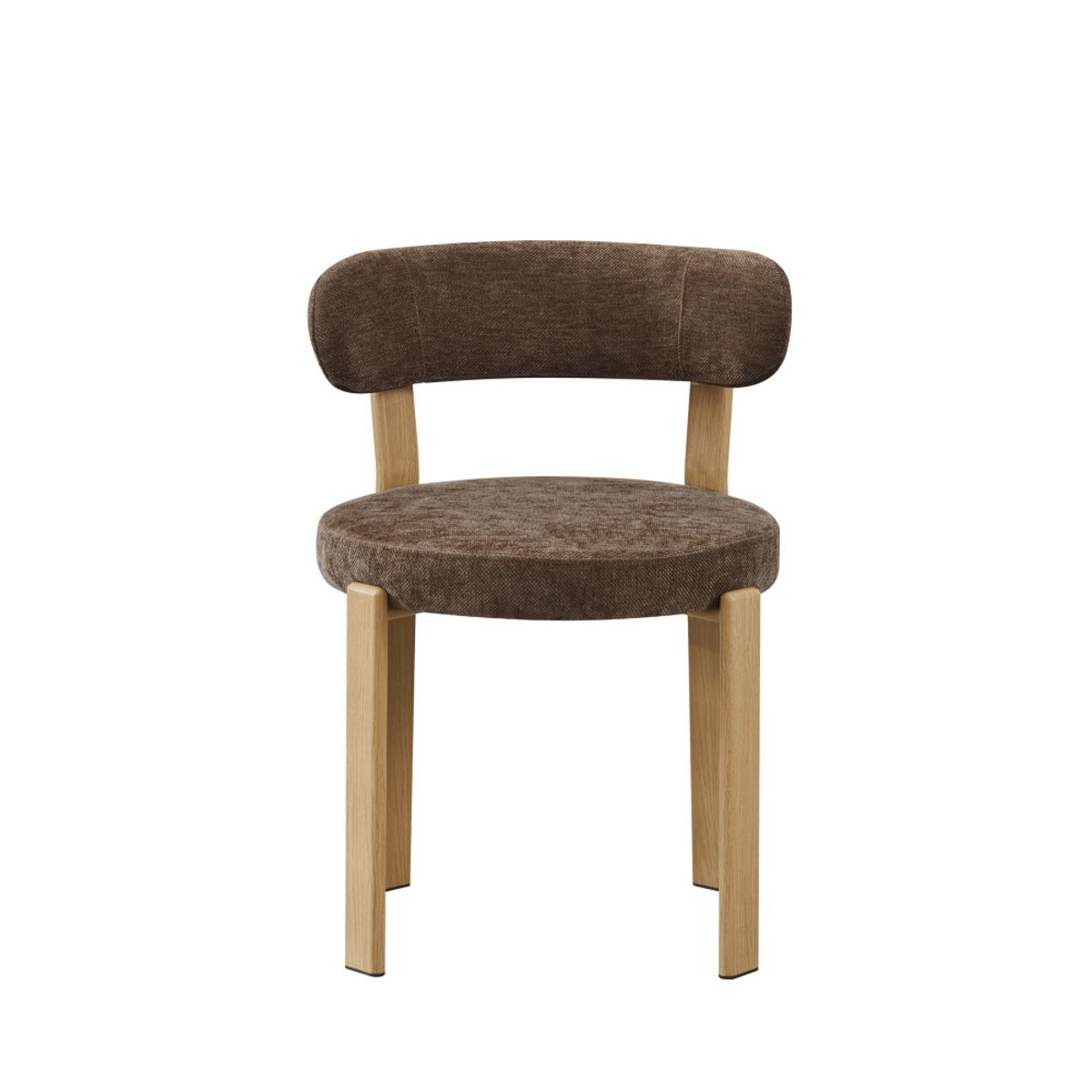 Lot de 2 chaises en tissu piètement effet bois clair- IZZY marron, DRAWER
