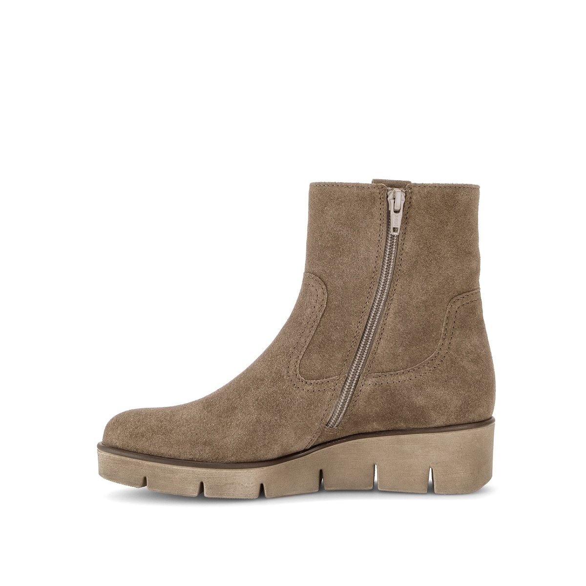 Bottines en cuir à talon compensé marron velours, GABOR