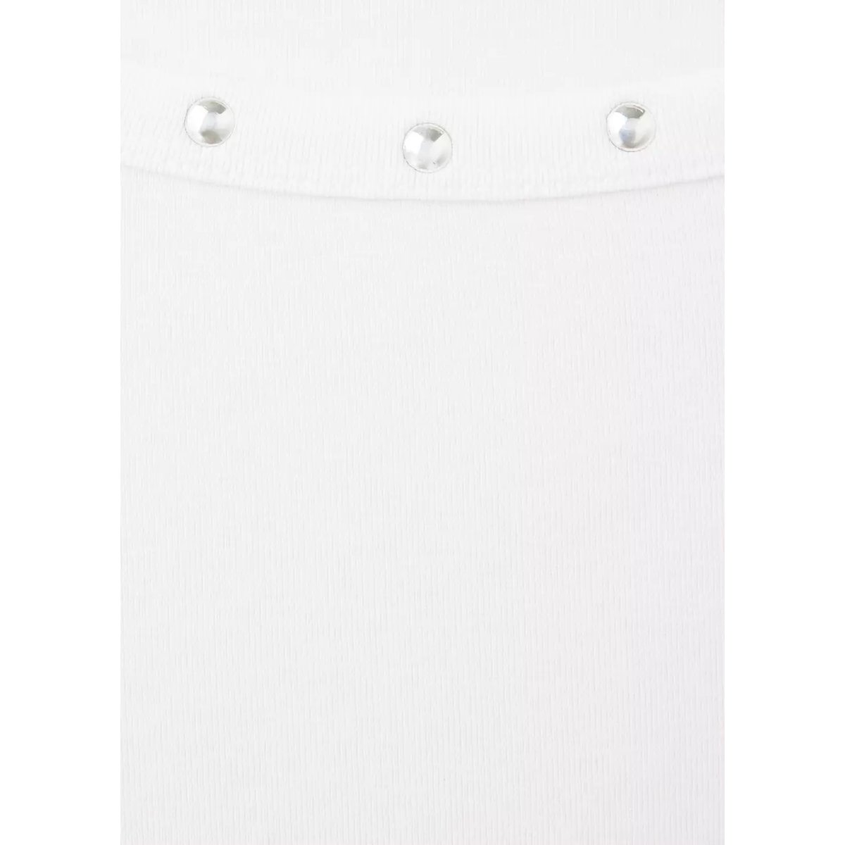 T-shirt col bateau à clous blanc cassé, MANGO TEEN