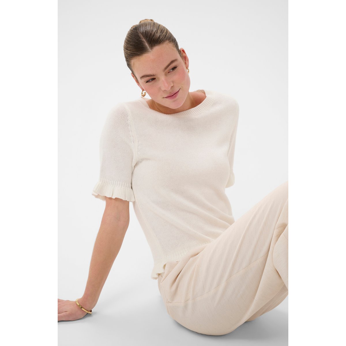 Pullover tricoté blanc, KAFFE