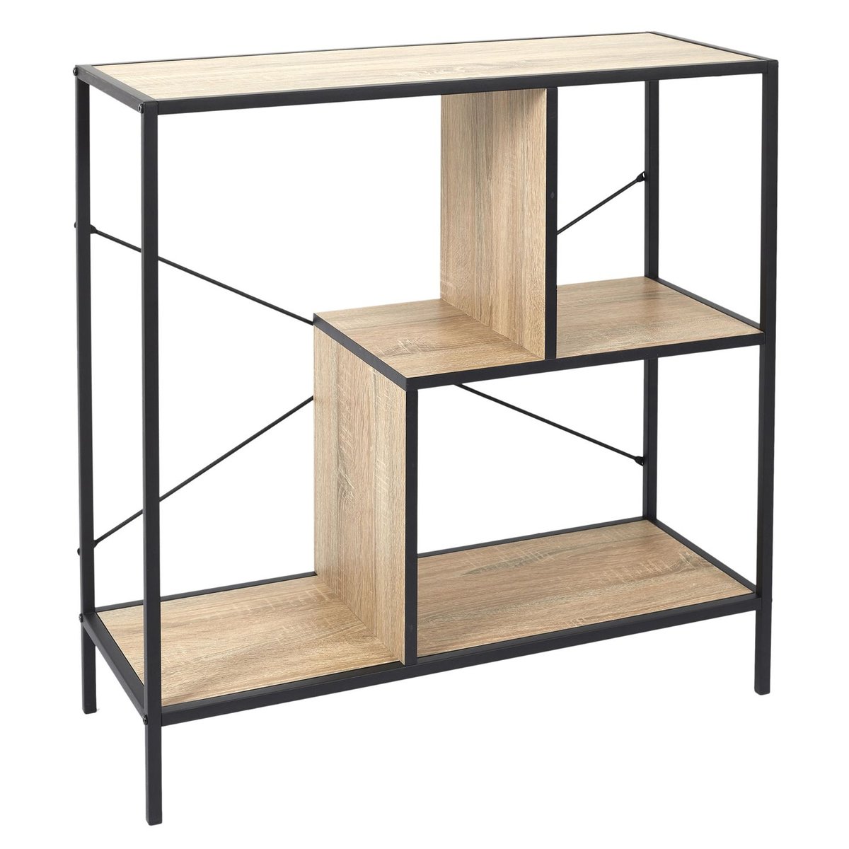 Etagère 3 niveaux design industriel EDISON noir, THE HOME DECO FACTORY