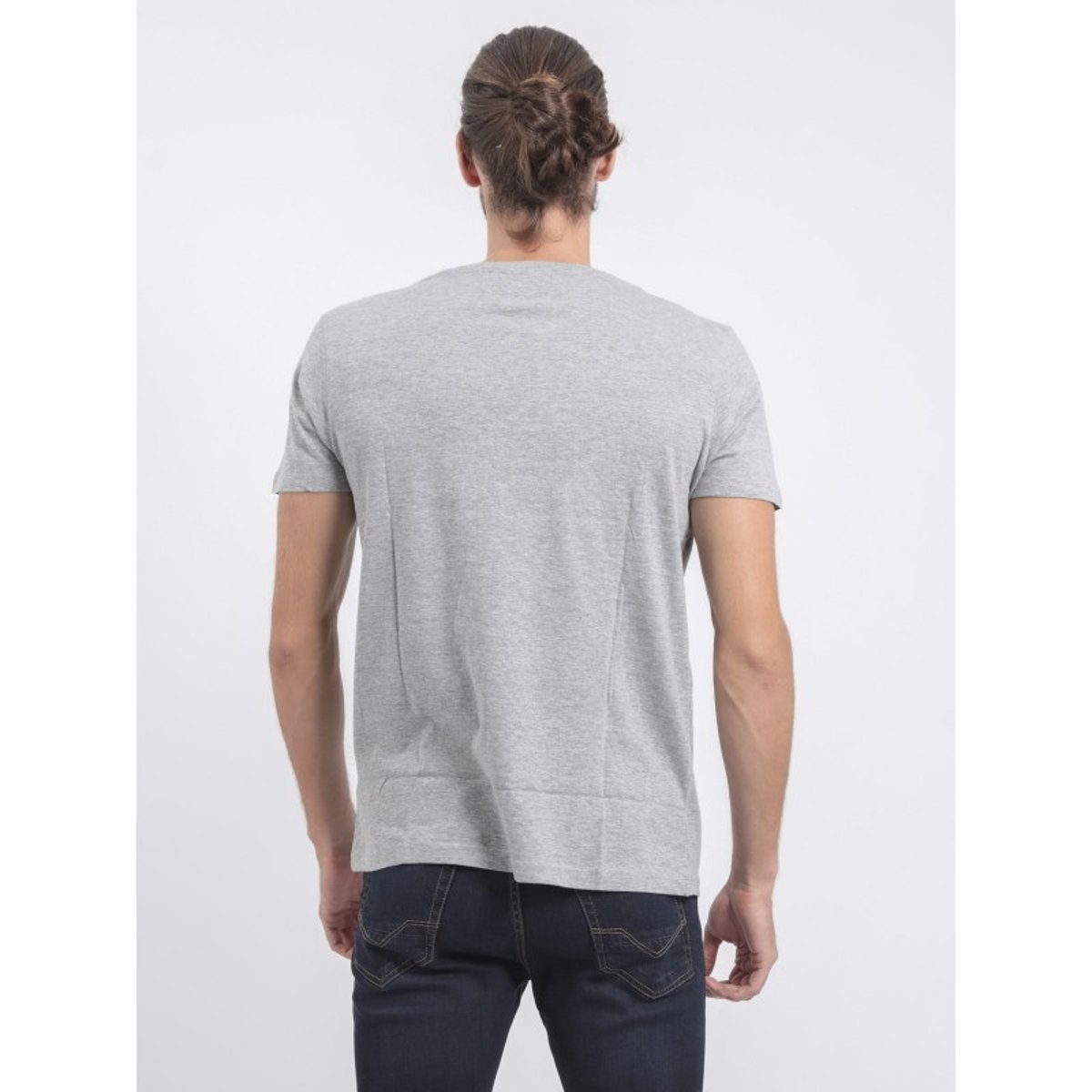T-shirt Col Rond Pur Coton Jabrun gris, RITCHIE