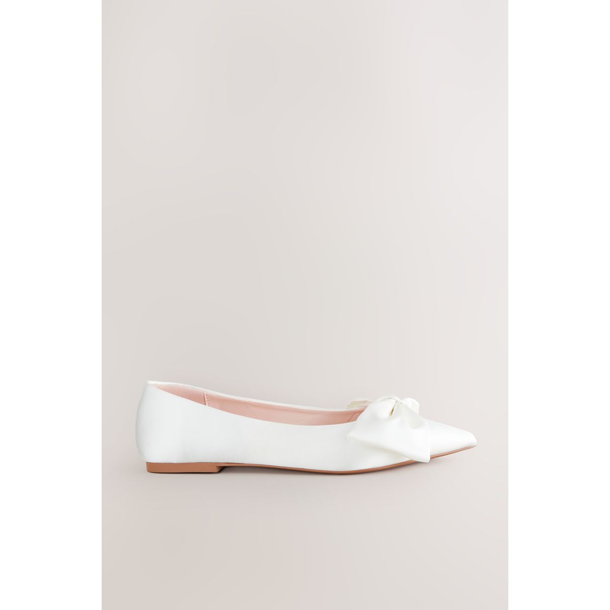 Ballerines de mariée avec nœud et bout pointu ivoire, NEXT