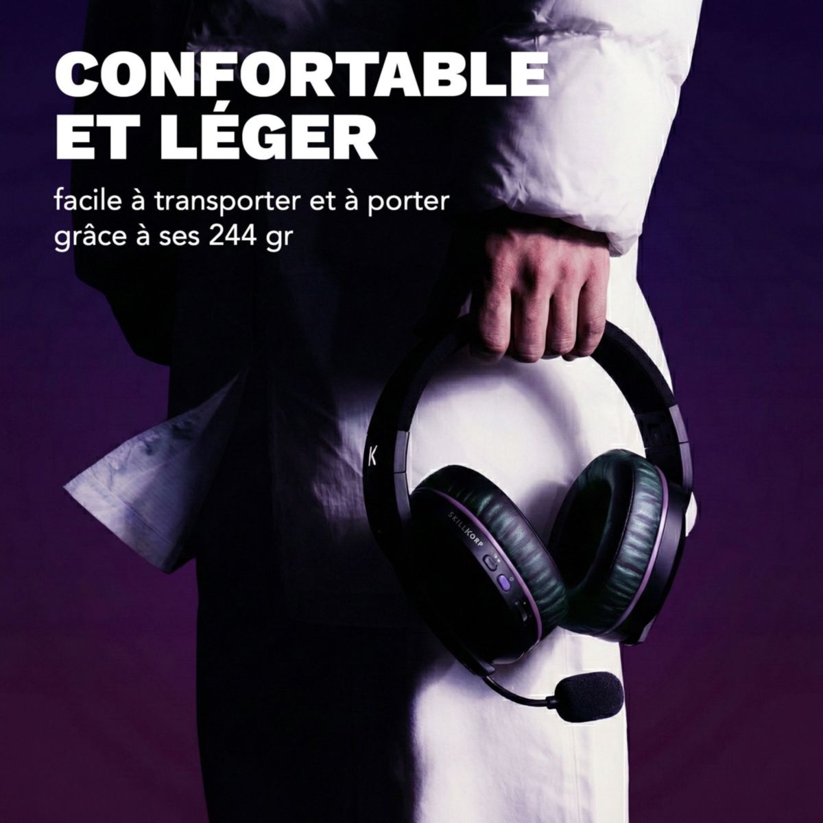 Casque gamer H5 NOIR SANS FIL Access couleur unique, SKILLKORP