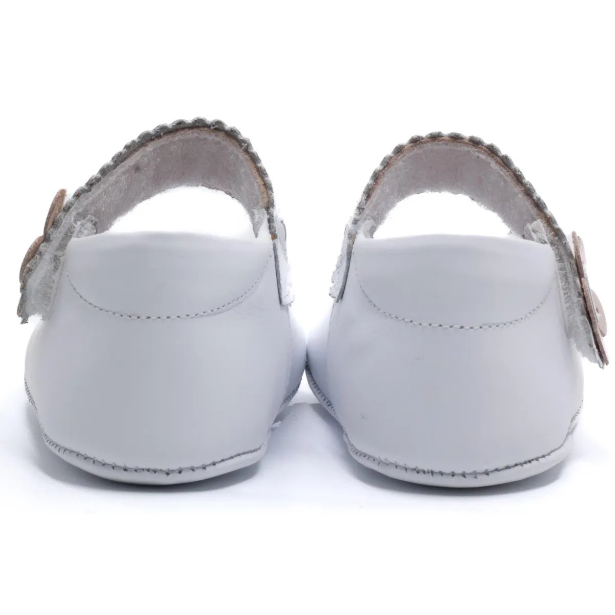 Boni Charlotte - Chaussons bébé fille en cuir souple blanche, BONI&SIDONIE