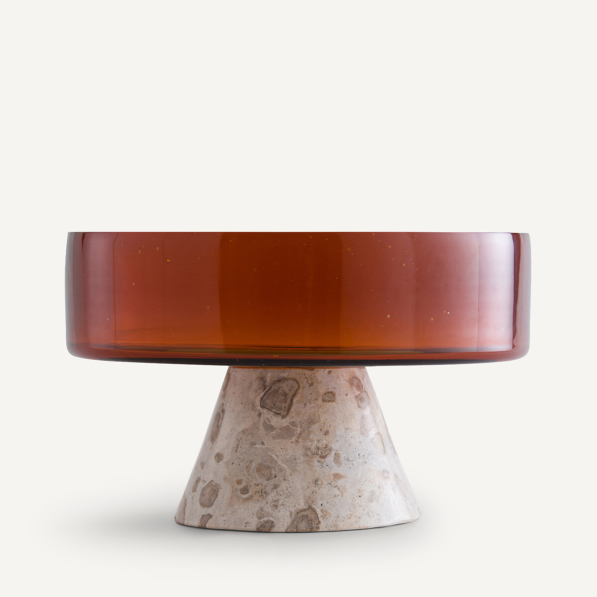 Trapani Glass and Marble Dish brown marble, AM.PM