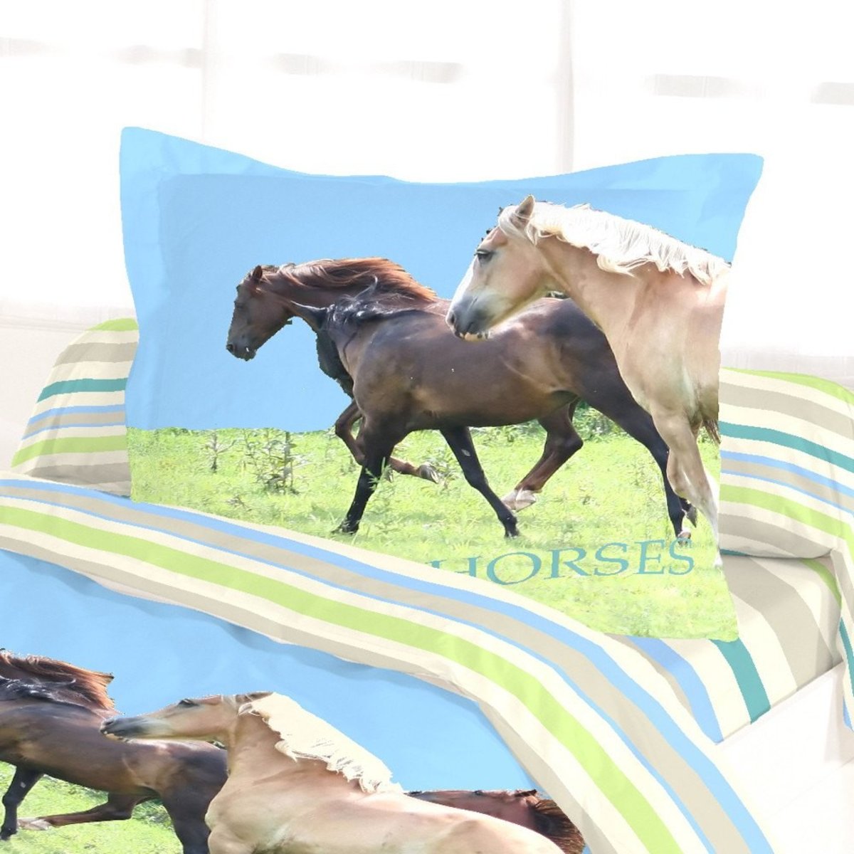 Housse de couette 140x200 CHIEL + 1 taie color, DECORATIE