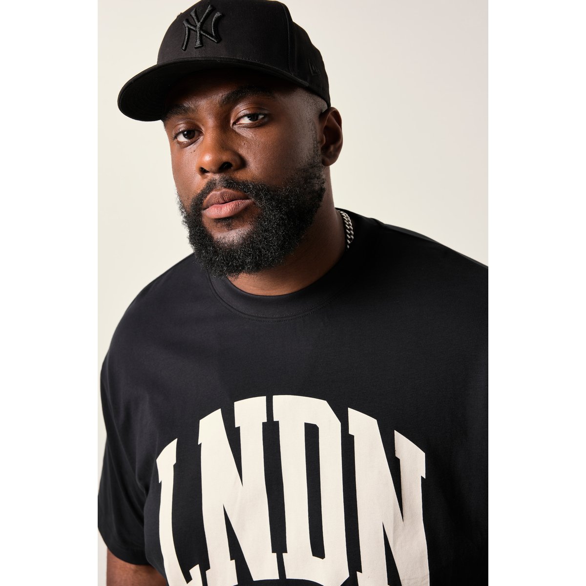 T-shirt oversize noir, STHUGE