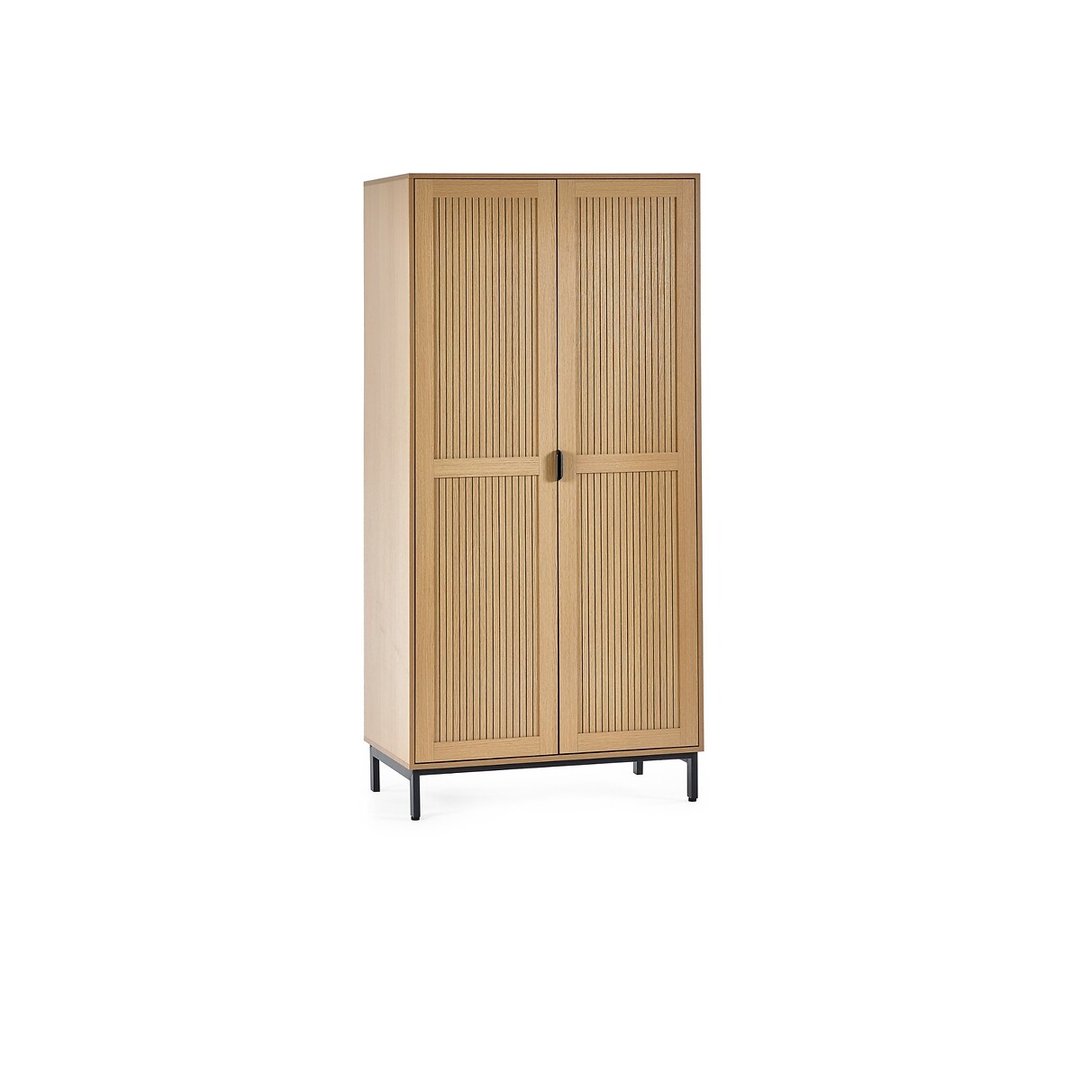 Gia Slatted Oak 2 Door Wardrobe oak, SO'HOME