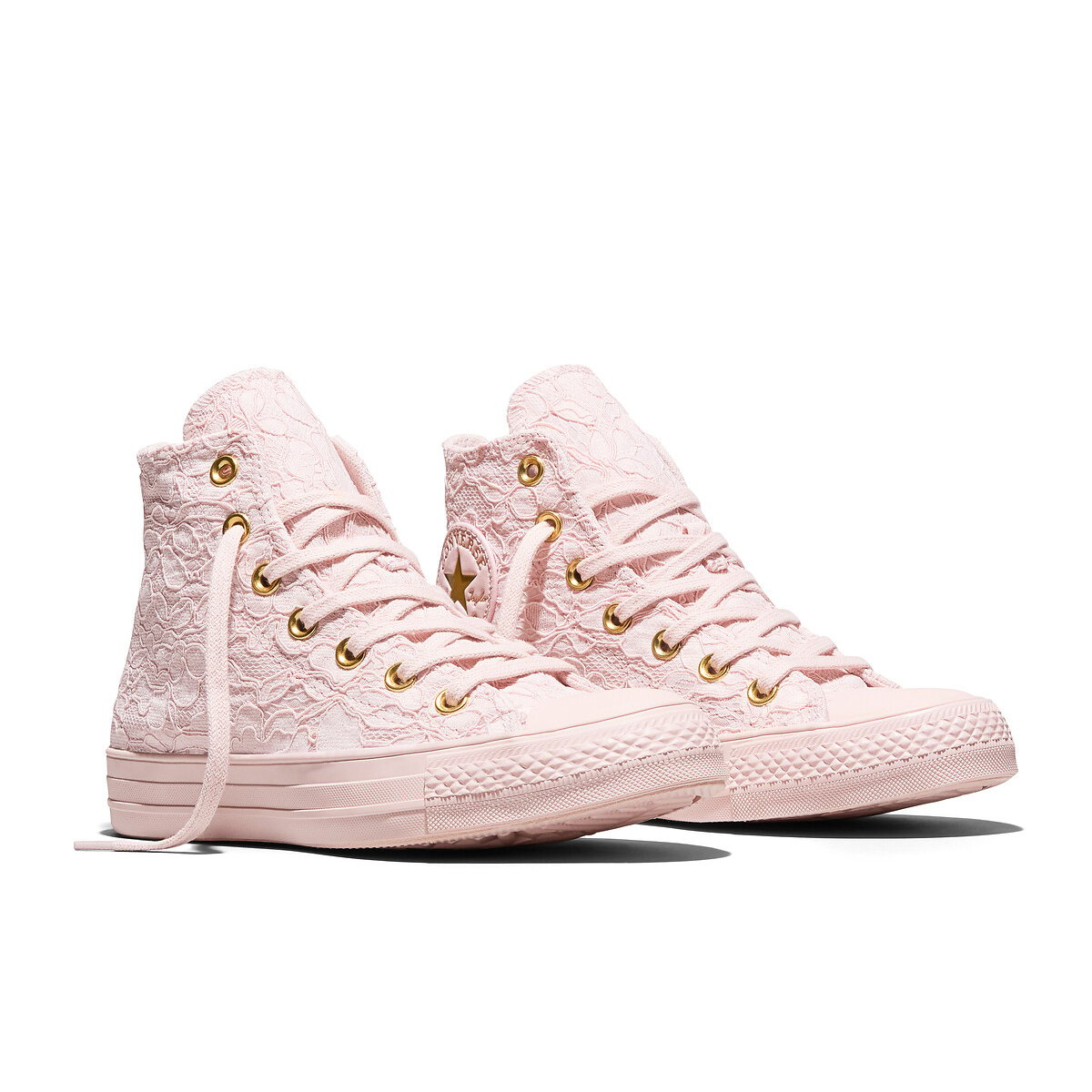Chuck Taylor All Star Hi Elevated Lace Material Trainers pale pink, CONVERSE
