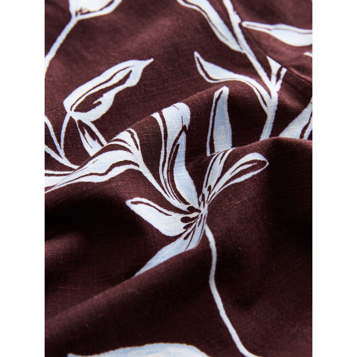 Chemise manches courtes en lin et tencel marron, NEXT