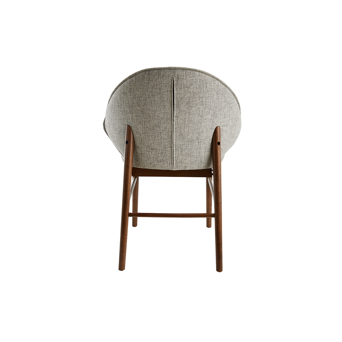 Chaises vintage en tissu gris clair et bois foncé (lot de 2) SPIKE gris clair, MILIBOO