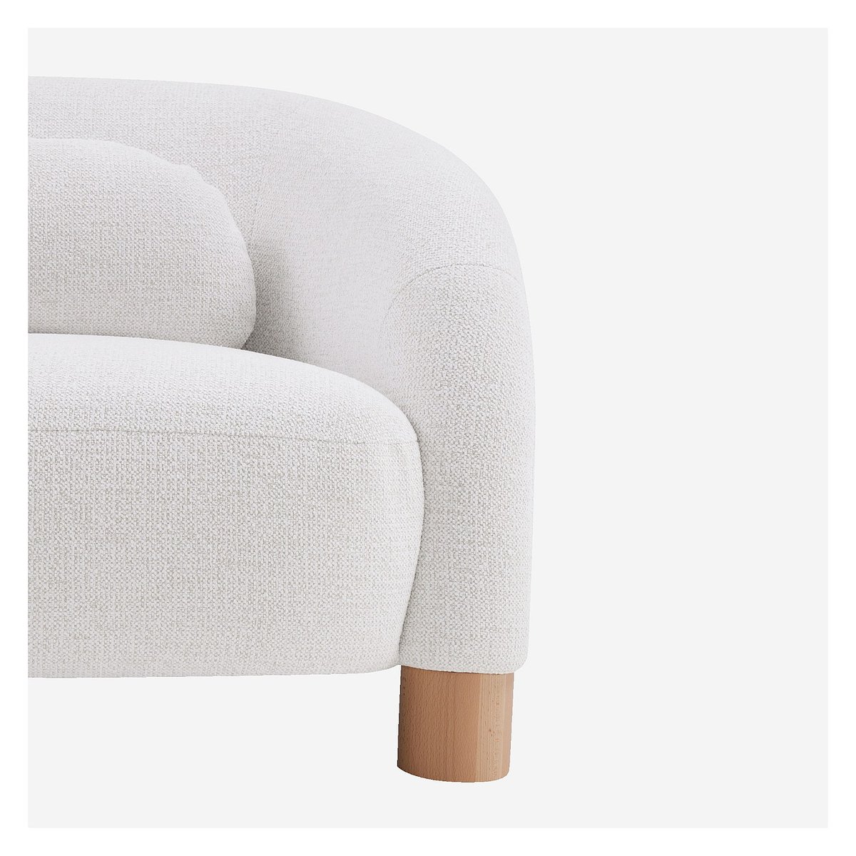 Canapé en tissu chenille et bois massif finition chêne GALINA beige, HABITAT