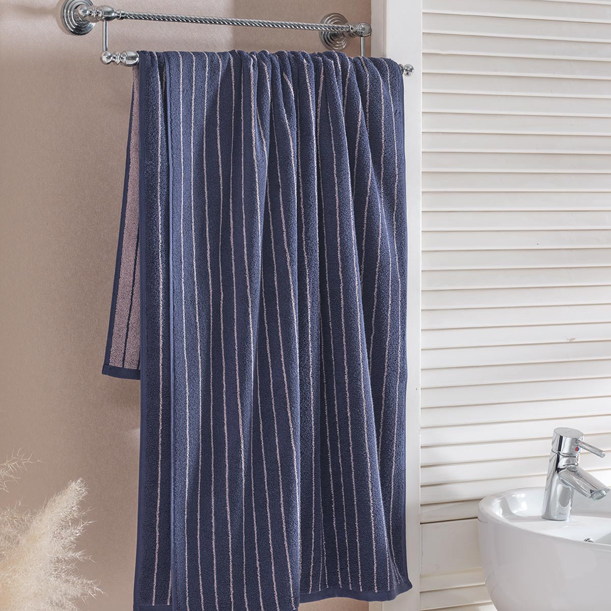 Drap de bain 500 g/m² ARCADIA LINEA indigo, SENSEI MAISON