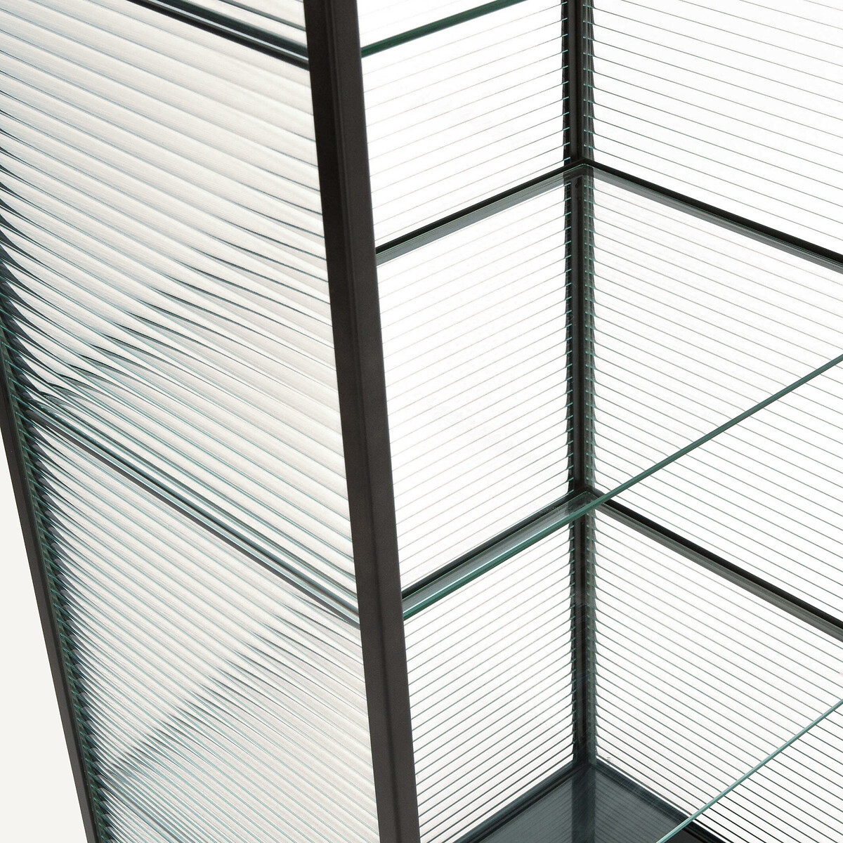 Mambo Metal, Steel and Glass Display Case gun metal, AM.PM