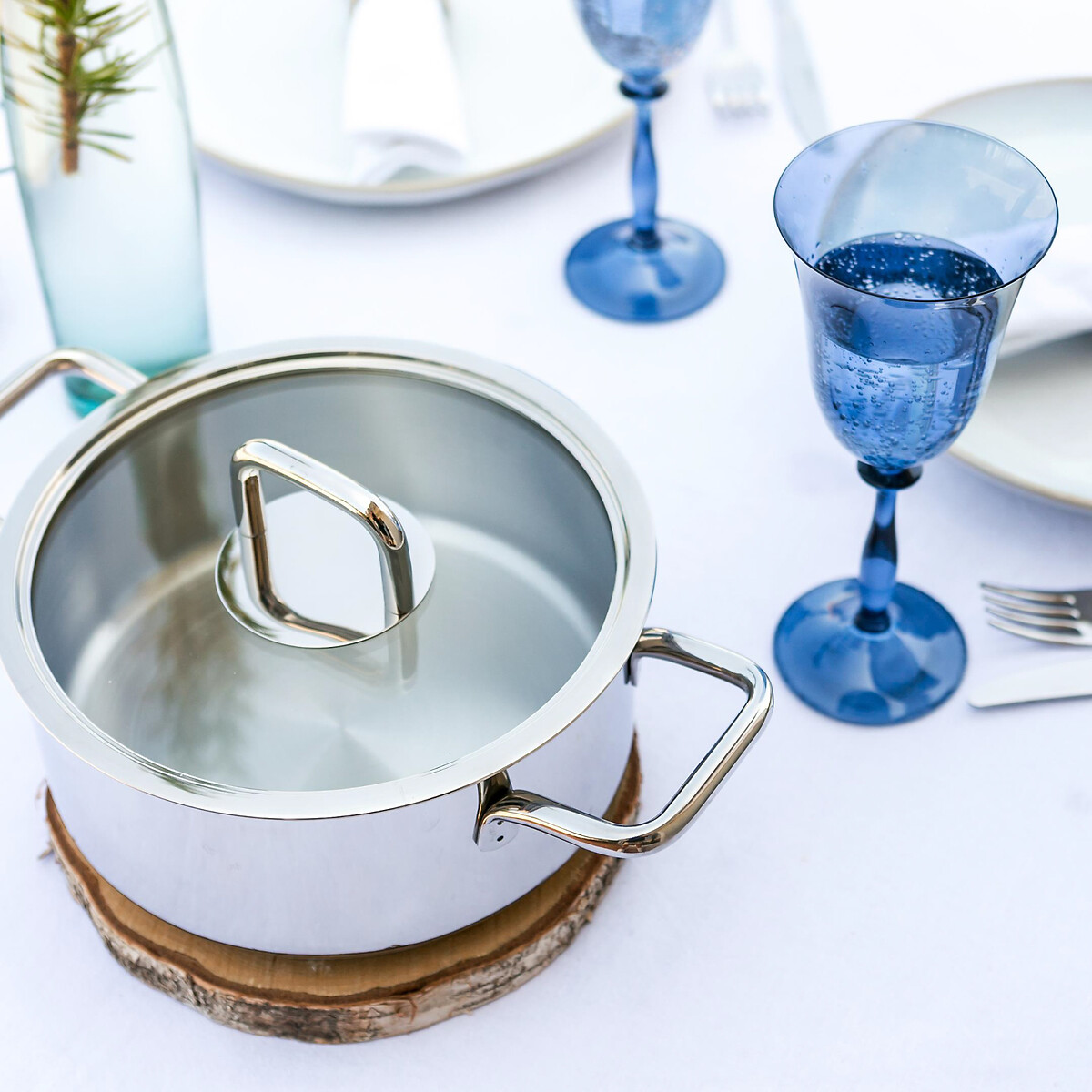 Trem de cozinha Comfort Glass (7 peças), SILAMPOS inox, SILAMPOS