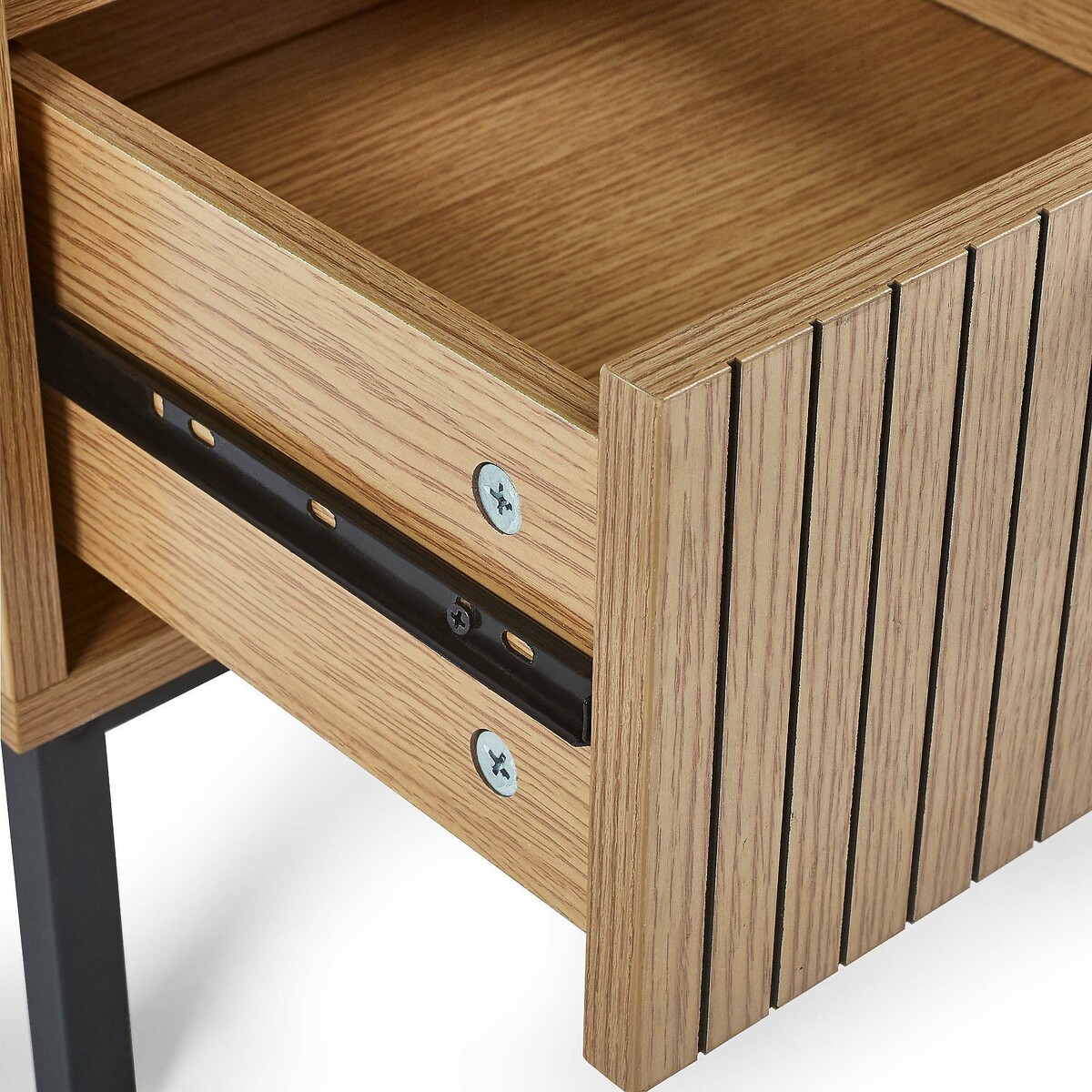 Gia Slatted Oak Side Table oak, SO'HOME