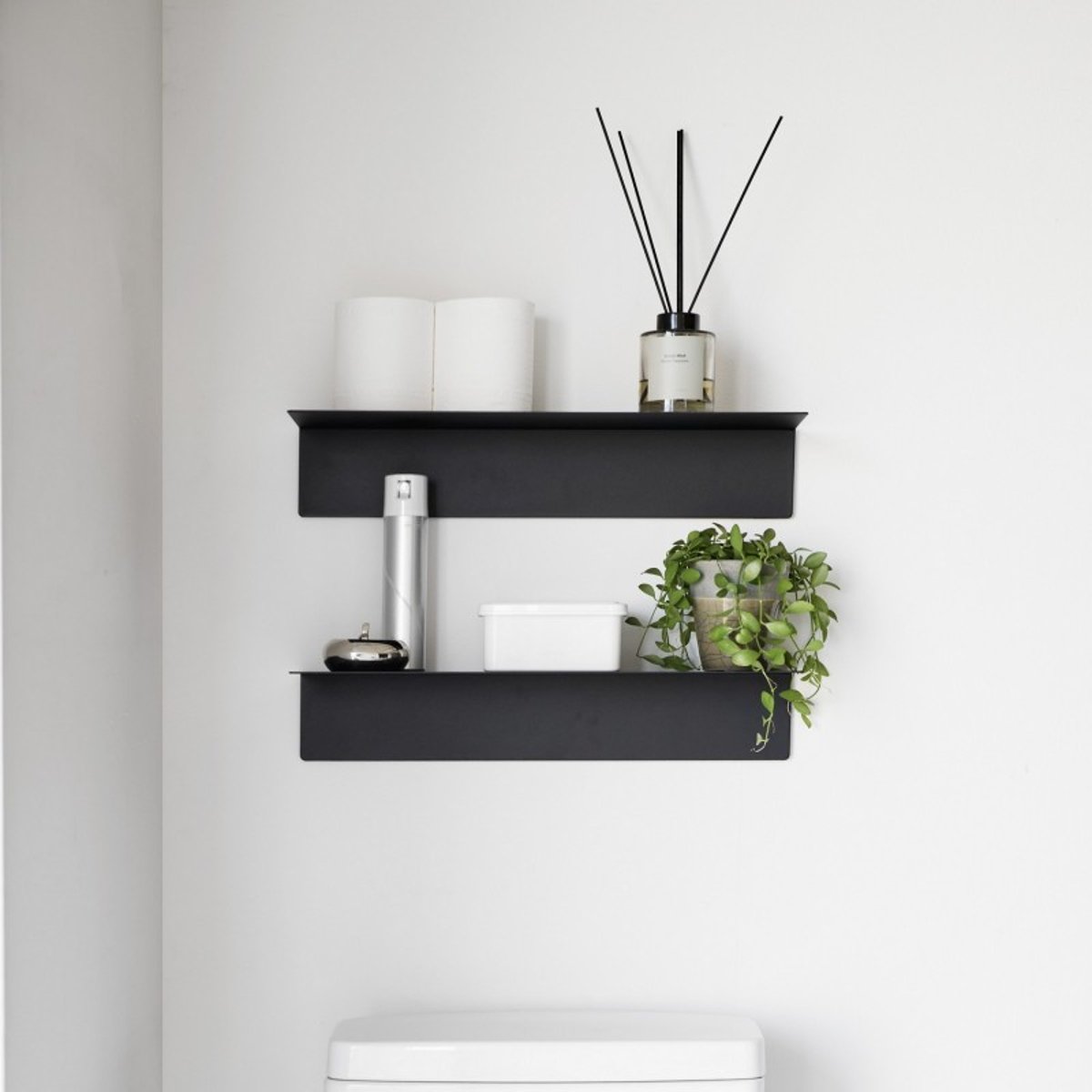 Etagère murale étroite design acier  TOWER noir, YAMAZAKI