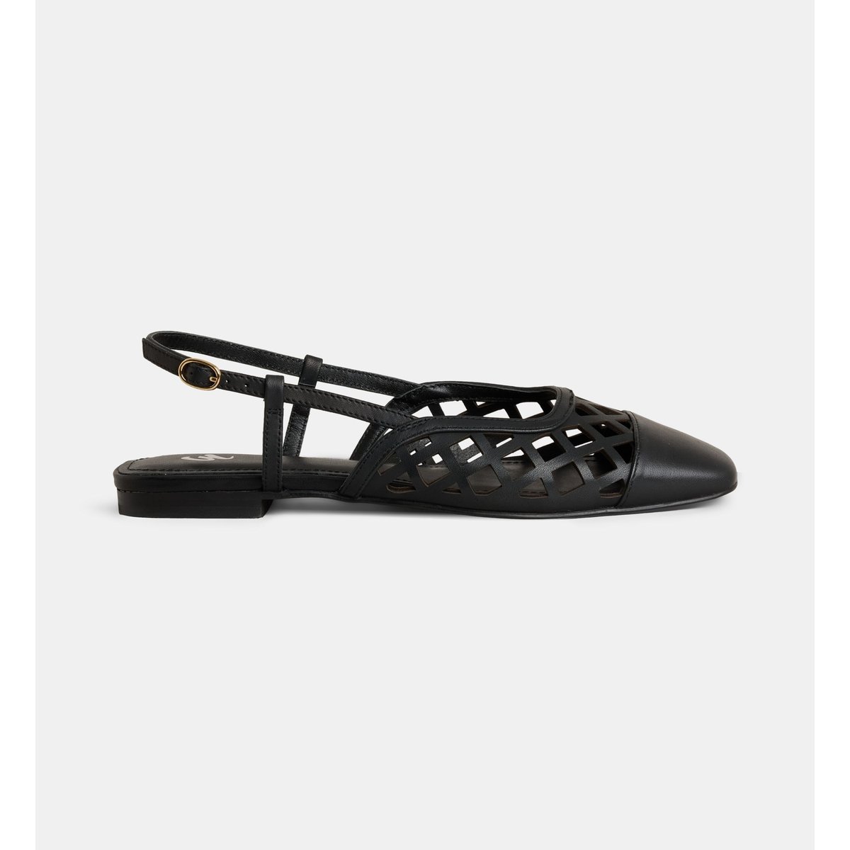 Ballerines slingback plates ajourées bettina cuir noir, GALERIES LAFAYETTE