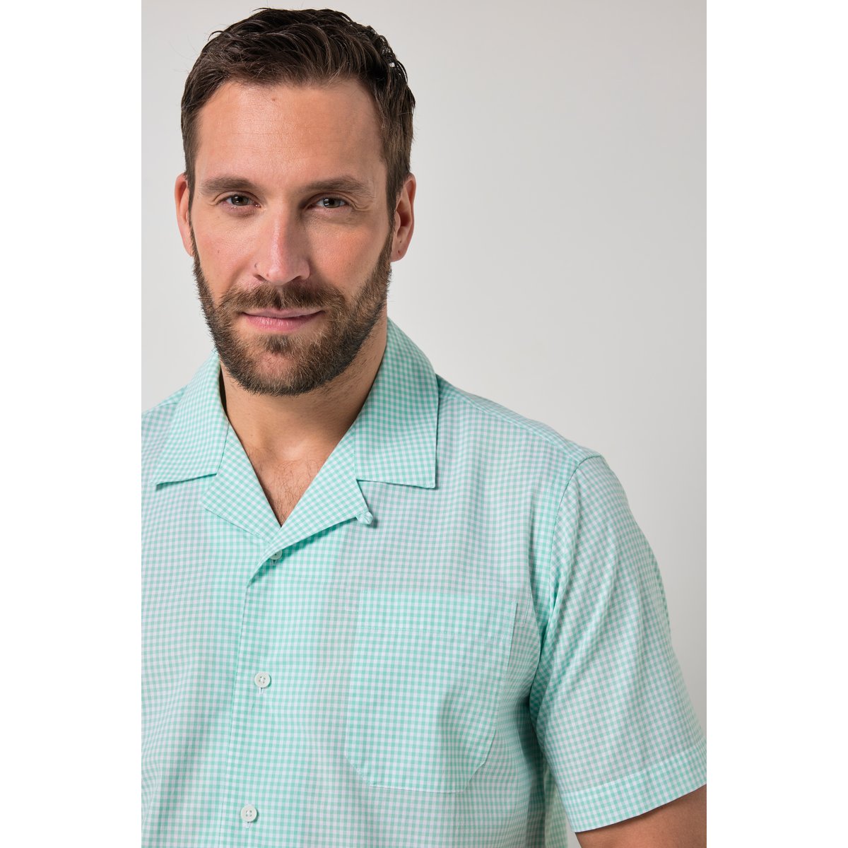 Chemise à carreaux, coupe Cuba-Fit vert jade, JP1880