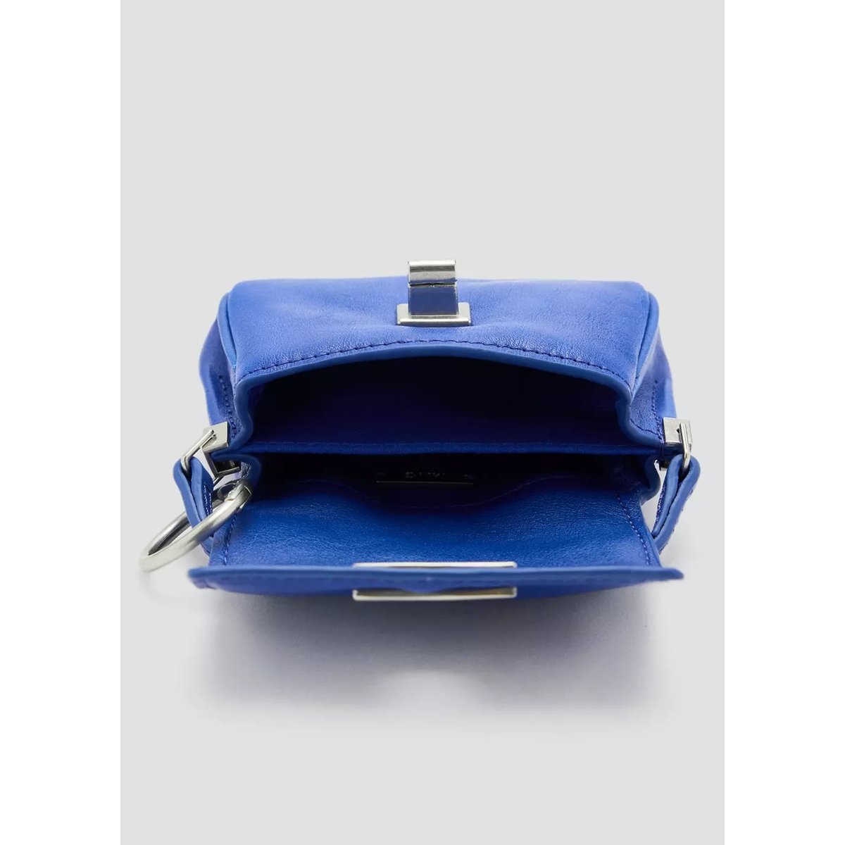 Porte-clés en cuir pour sac bleu électrique, MANGO