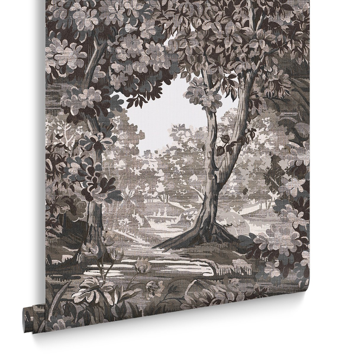 Papier peint Forêt mystérieuse Bodenham gris, GRAHAM ET BROWN