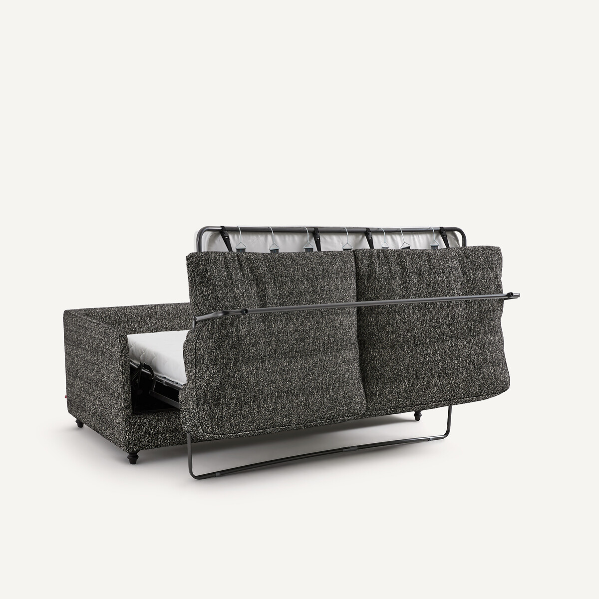 Kompaktes Klappsofa, 3-sitzig, Bouclé, LAZARE schwarz, AM.PM