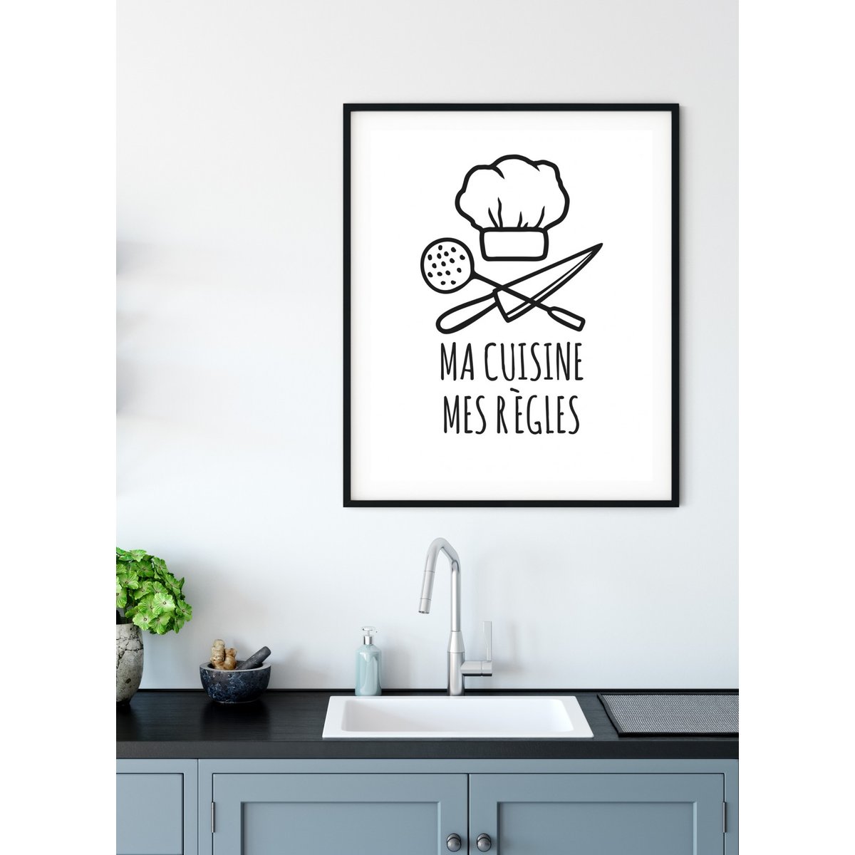 Affiche Ma cuisine - Mes règles blanc, L'AFFICHERIE