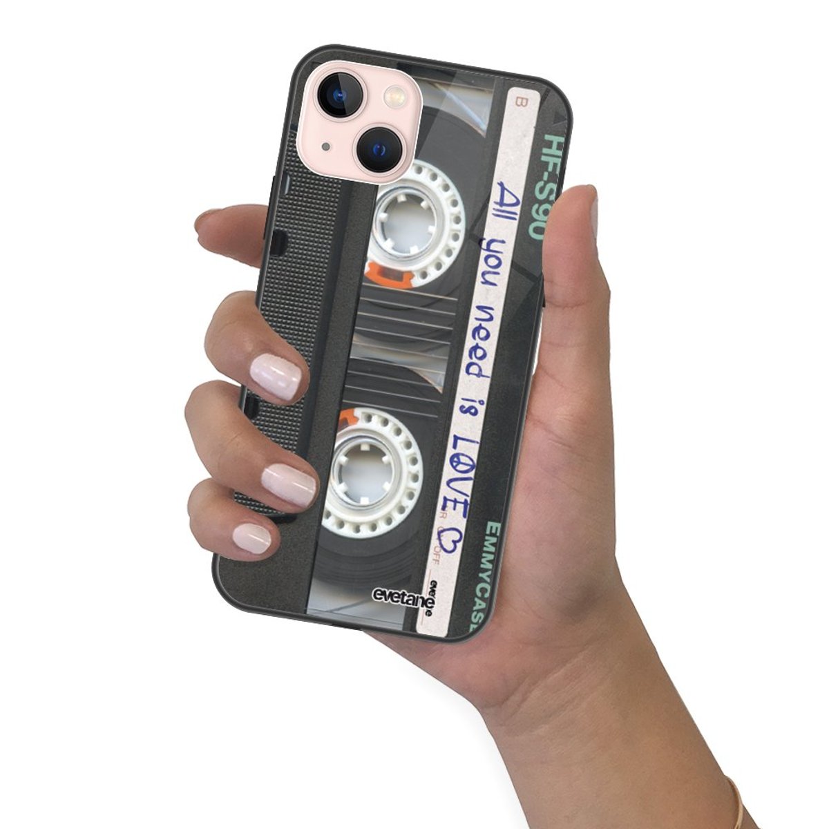 Coque soft touch glossy iPhone 13 cassette, EVETANE