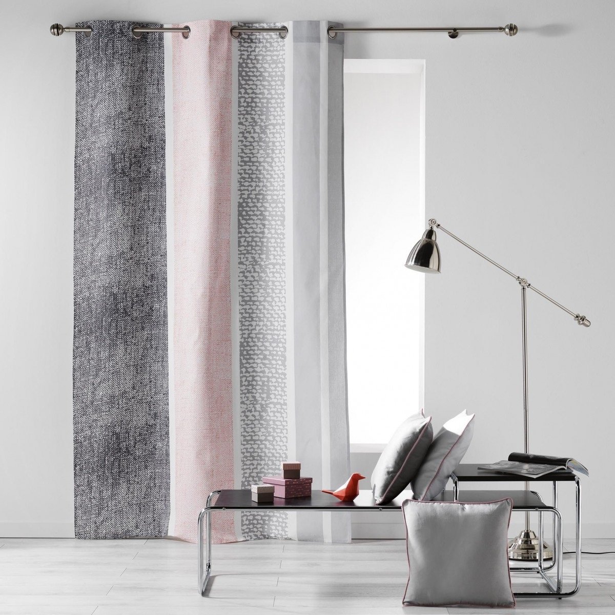 Rideau a oeillets 140 x 240 cm Textilio Rose rose, EDEN