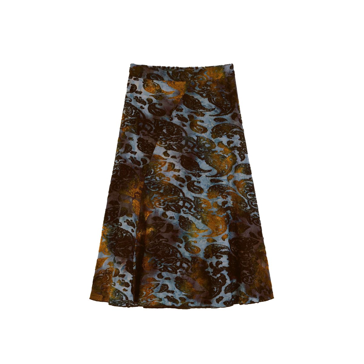Jupe droite floquée bleu, DESIGUAL