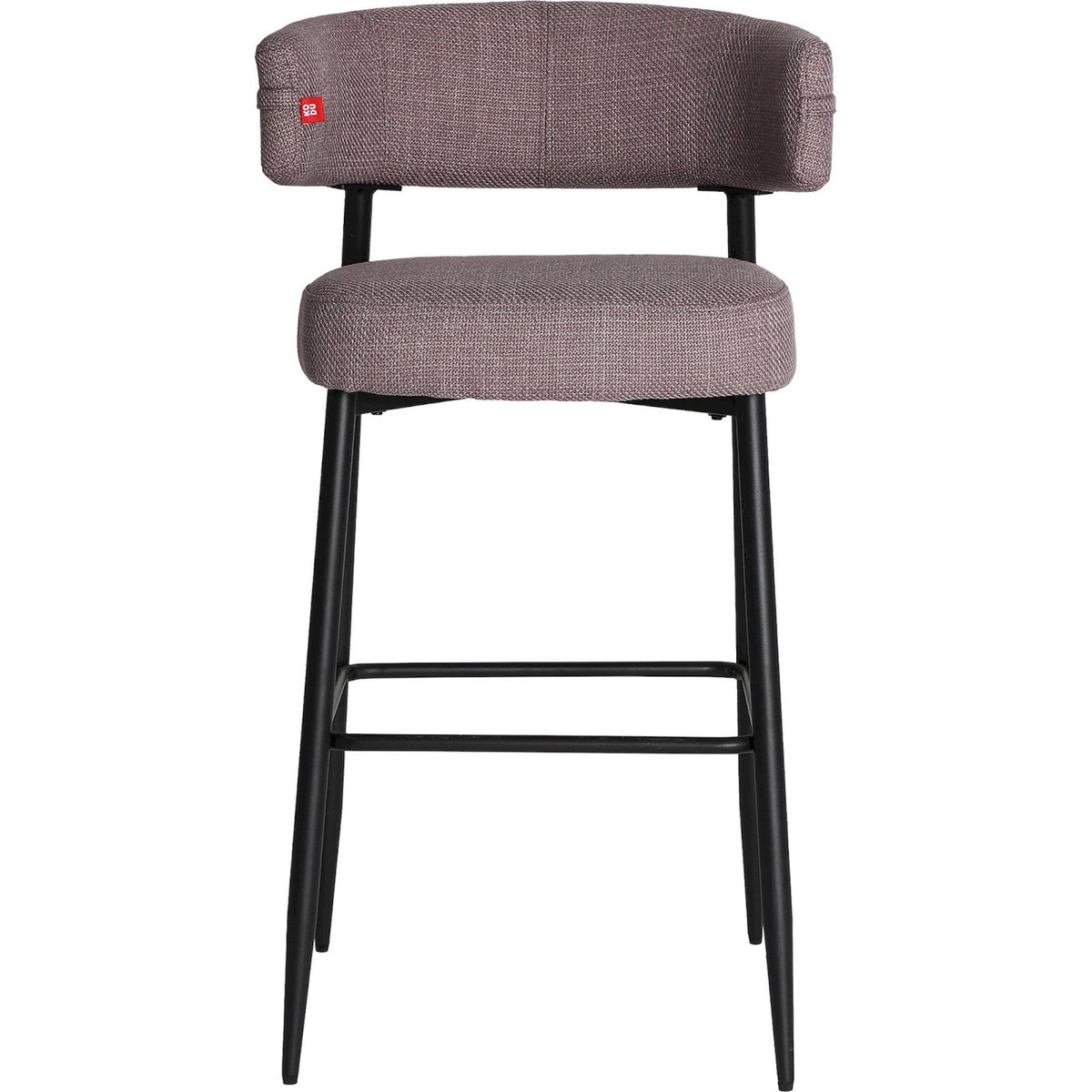 Tabouret de bar contemporain S.MERANO mûre chiné et noir, RECOLLECTION