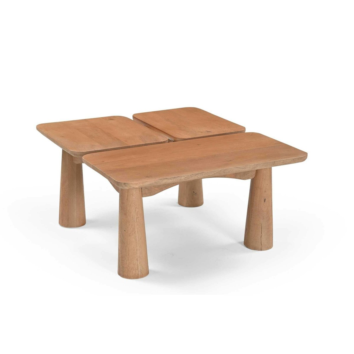 Table basse design 3 plateaux manguier naturel ALMA bois naturel, PIER IMPORT