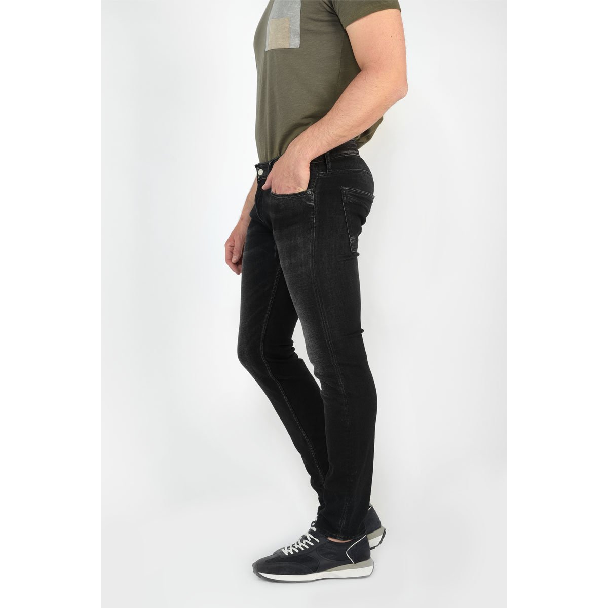 Jeans slim stretch 700/11, longueur 34 black / black, LE TEMPS DES CERISES