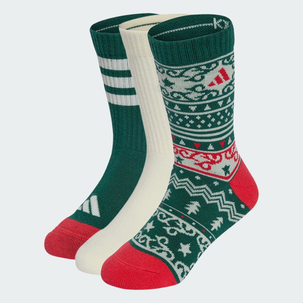 Chaussettes X-Mas (3 Paires) Jeunes Enfants collegiate green / ivory / pure ruby, ADIDAS SPORTSWEAR