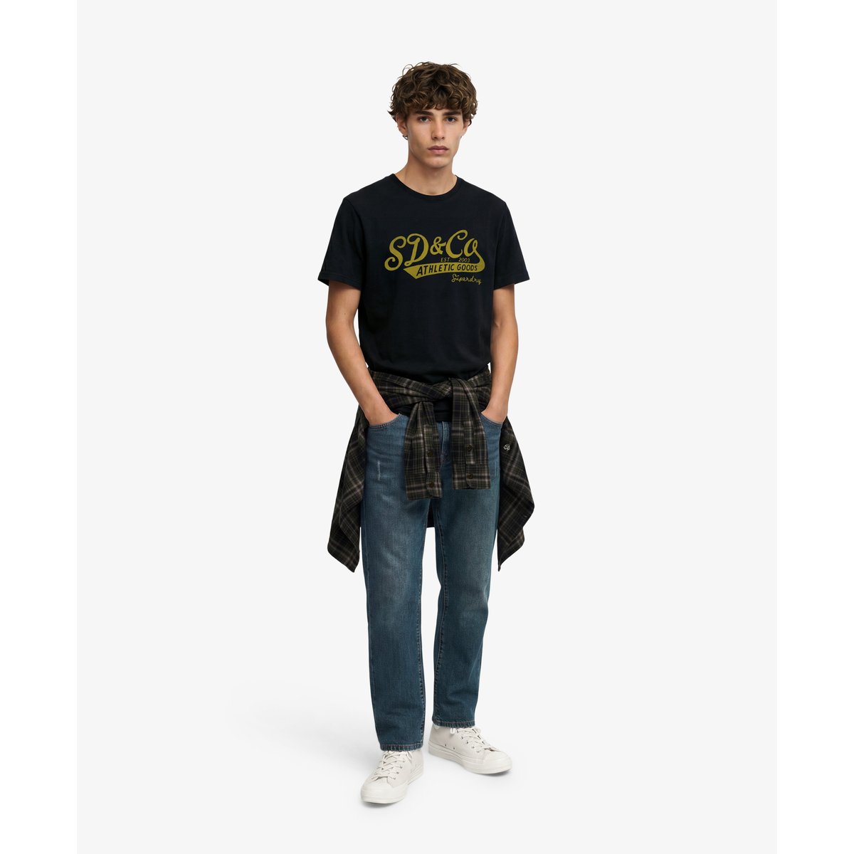 T-shirt Vintage Script noir, SUPERDRY