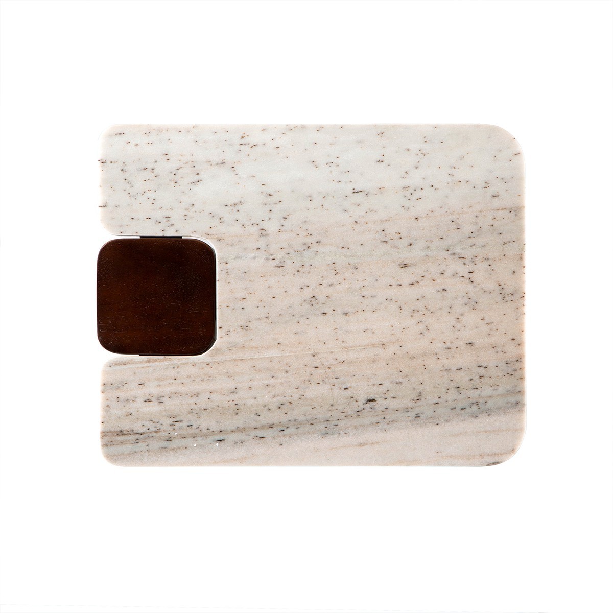 Bout de canapé bois massif et marbre - PUZZLE beige, SIGNATURE