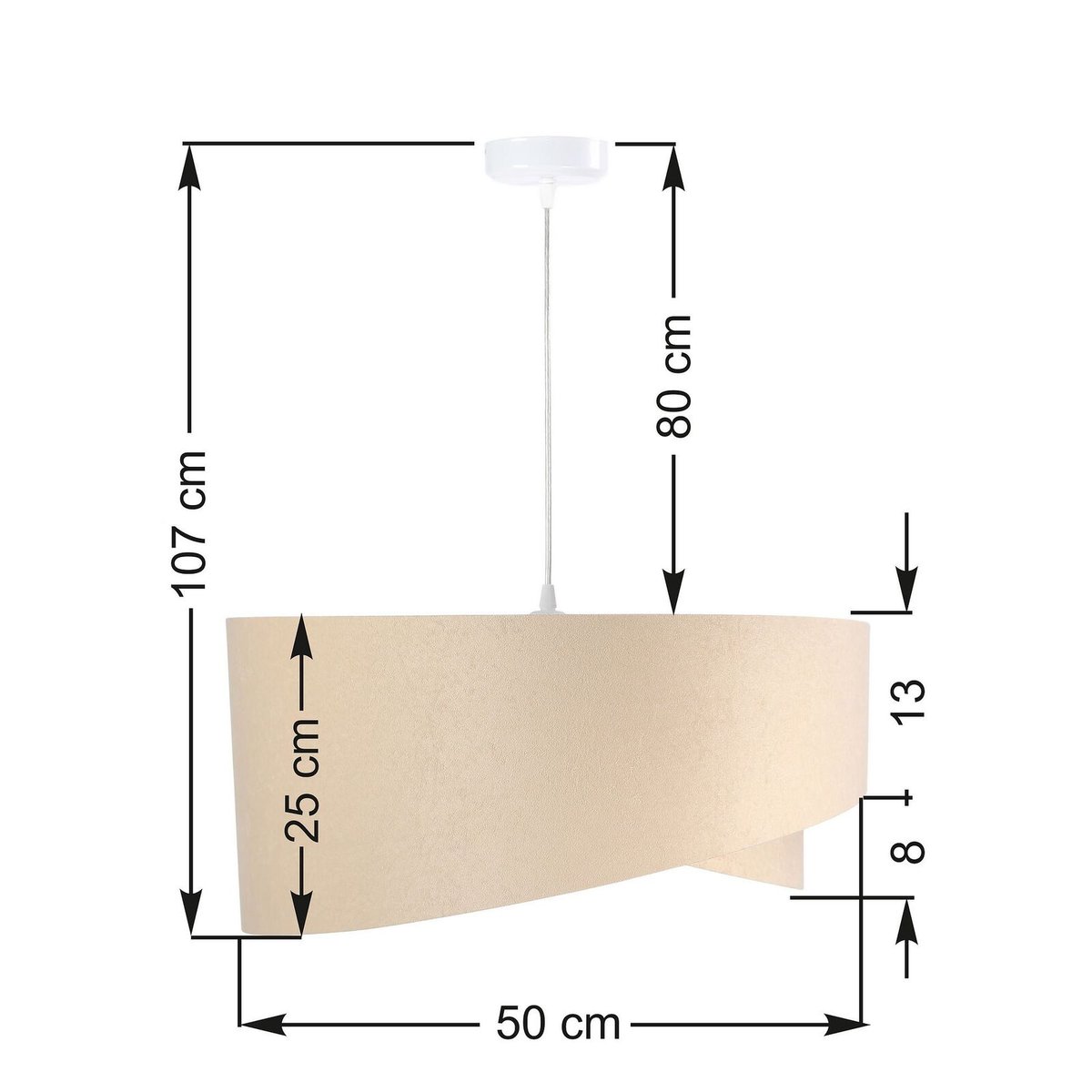 Suspension en tissu, ASYMETRIC beige, multicolore, BPS KONCEPT