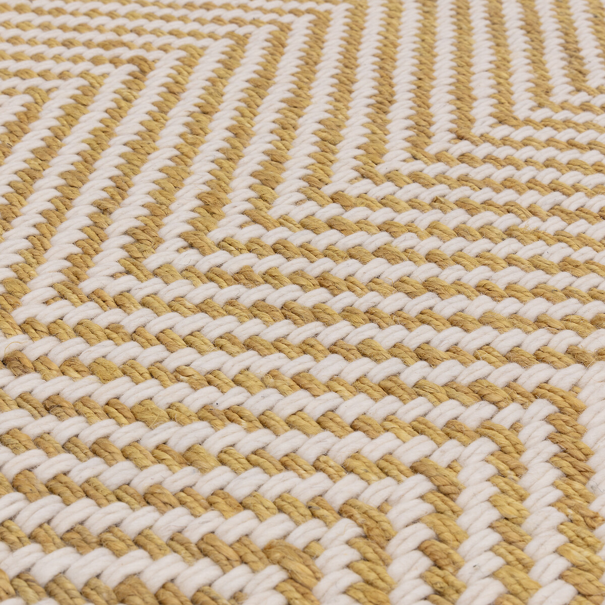 Hand Woven Boho Style Jute Mix Rug ochre, ÉDITÉ