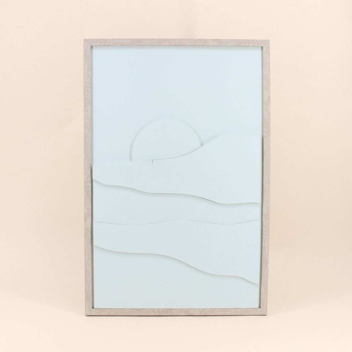 Cadre déco à reliefs en bois 40x60cm beige, ORNAMI